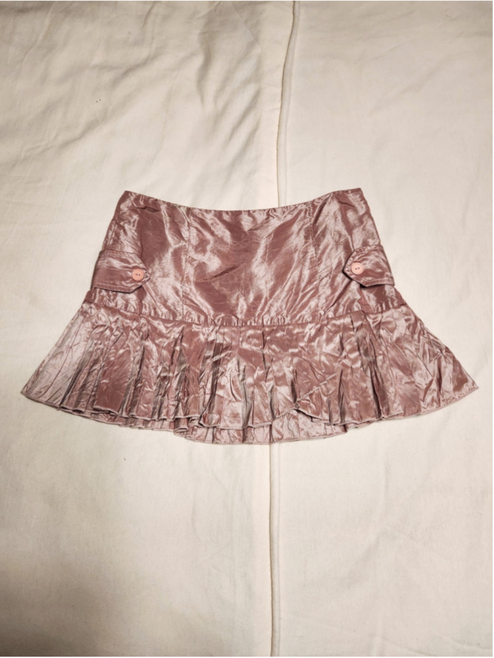 Rubber Ducky Pink Pleated Ruffle Hem Mini Skirt Small - Picture 5 of 7